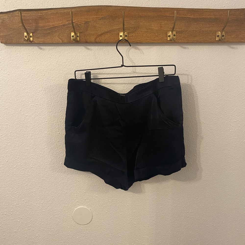 Navy Blue Satin Shorts